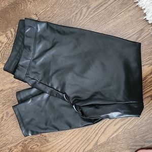Express Faux Leather Black leggings size L petite